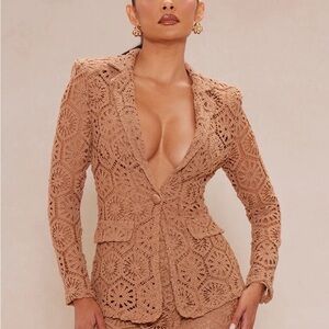 NEW! Amalfi Crochet Blazer Chocolate size XL
